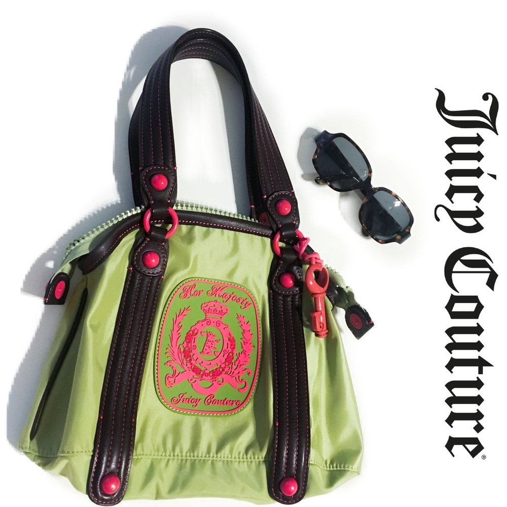 JUICY COUTURE Bowling Bag Handbag Green Brown